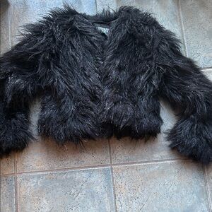 Vintage Lip Service RARE black Faux Fur Jacket. Size s